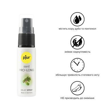 Спрей-пролонгатор pjur med Pro-long Spray 20 мл, з екстрактом дубової кори та пантенолом PJ10910 фото Купити Спрей-пролонгатор pjur med Pro-long Spray 20 мл, з екстрактом дубової кори та пантенолом  Pjur (Люксембург) 784 грн