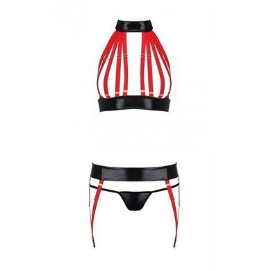 Комплект женского белья из ремешков Passion AZIZA S/M, red, бюстгальтер, пояс, стринги SO7639 фото Купить   Passion (Польща) 2 217 грн