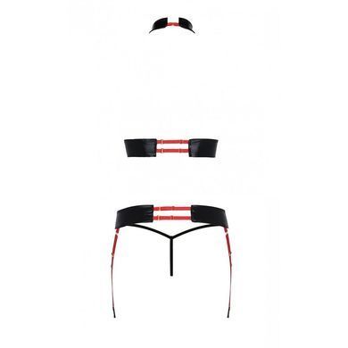 Комплект женского белья из ремешков Passion AZIZA S/M, red, бюстгальтер, пояс, стринги SO7639 фото Купить   Passion (Польща) 2 217 грн