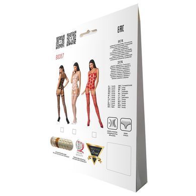 Бодистокинг Passion BS067 black, комбинезон, имитация чулок и топа на бретелях PBS067B фото Купить   Passion (Польща) 803 грн