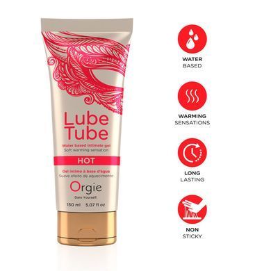 Лубрикант на водній основі Orgie Lube Tube Hot, 150 мл, із зігрівальним ефектом, без запаху SX1523 фото Купити Лубрикант на водній основі Orgie Lube Tube Hot, 150 мл, із зігрівальним ефектом, без запаху  Orgie (Бразилія-Португалія) 443 грн