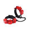 Наручники Liebe Seele Flower Rhythm - Black and Red Leather Flowers Hand Cuffs Liebe Seele  &mdash; фото