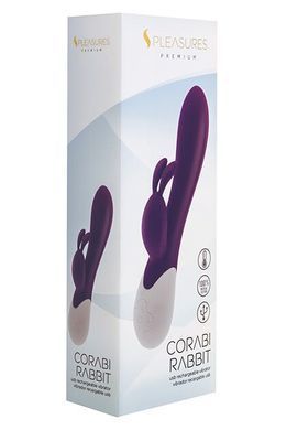 Вибратор-кролик S Pleasures Premium Corabi Rabbit, фиолетовый, ушки для клитора, 16 режимов, нагрев SX1616 фото Купить   S Pleasures (Іспанія) 2 854 грн