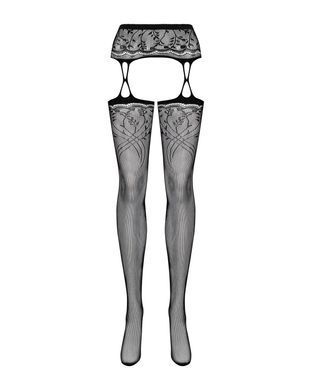 Панчохи-стокінги з рослинним малюнком Obsessive Garter stockings S206 black S/M/L чорні, імітація га SO7265 фото Купити Панчохи-стокінги з рослинним малюнком Obsessive Garter stockings S206 black S/M/L чорні, імітація га  Obsessive (Польща) 738 грн
