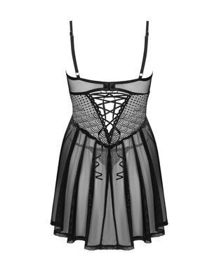 Эротический комплект Obsessive Chemeris babydoll & thong XS/S, пеньюар и стринги SO9758 фото Купить   Obsessive (Польща) 1 847 грн