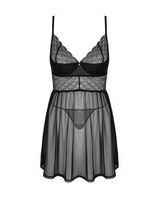 Эротический комплект Obsessive Chemeris babydoll & thong XS/S, пеньюар и стринги SO9758 фото Купить   Obsessive (Польща) 1 847 грн