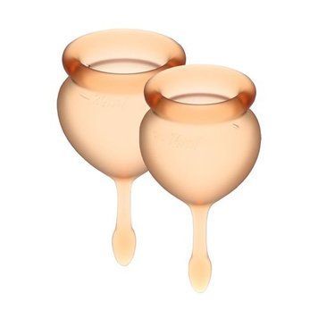 Набір менструальних чаш Satisfyer Feel Good (orange), 15мл і 20мл, мішечок для зберігання SO3587 фото Купити Набір менструальних чаш Satisfyer Feel Good (orange), 15мл і 20мл, мішечок для зберігання  Satisfyer  469 грн