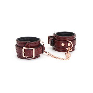 Кожаные наручники Liebe Seele Wine Red Wrist Cuffs, съемная цепочка-крепление SO9452 фото Купить   Liebe Seele (Японія) 3 325 грн
