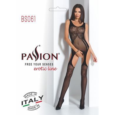Бодистокинг Passion BS061 black, комбинезон, имитация чулок PBS061B фото Купить   Passion (Польща) 803 грн