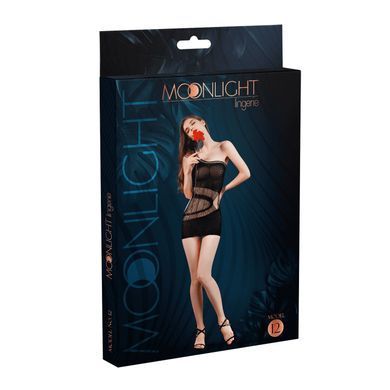 Мини-платье на одно плечо Moonlight Model 12 XS-L Black, вертикальная бахрома SO6345 фото Купить   Moonlight (Іспанія) 452 грн