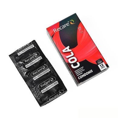 Презервативи Holographic Recare Cola Dotted&Ribbed Condoms 12шт, з пухирцями і ребрами, аромат: Кола SX3335 фото Купити Презервативи Holographic Recare Cola Dotted&Ribbed Condoms 12шт, з пухирцями і ребрами, аромат: Кола  Recare (Китай) 109 грн