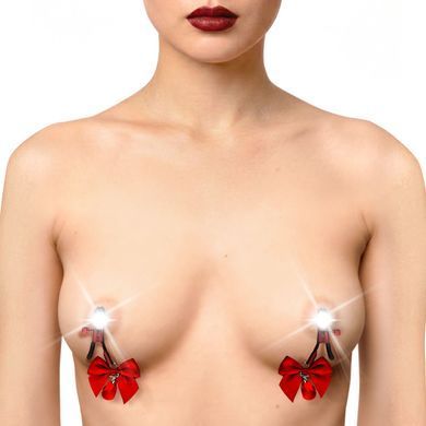 Затискачі для сосків з регулюванням Art of Sex - Flirty Bow, колір червоний SX3766 фото Купити Затискачі для сосків з регулюванням Art of Sex - Flirty Bow, колір червоний  Art of Sex  359 грн