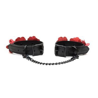 Наручники Liebe Seele Flower Rhythm - Black and Red Leather Flowers Hand Cuffs Liebe Seele  &mdash; фото