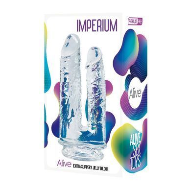 Прозорий фалоімітатор Alive Imperium Jelly Dildo для подвійного проникнення SO6024 фото Купити Прозорий фалоімітатор Alive Imperium Jelly Dildo для подвійного проникнення  Alive  1 136 грн