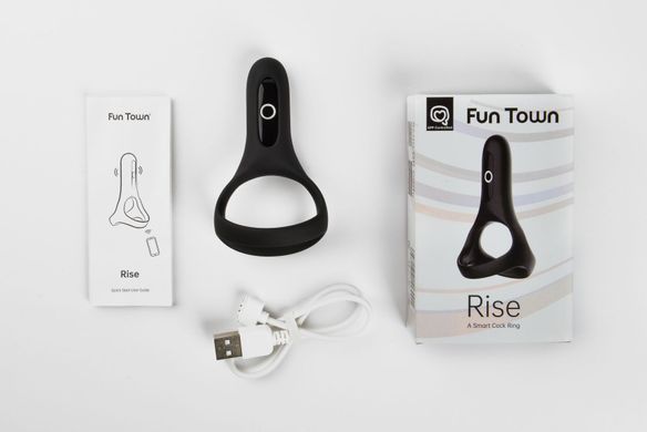 Подвійне ерекційне кільце Fun Town Rise Black, керування зі смартфона SO5747 фото Купити Подвійне ерекційне кільце Fun Town Rise Black, керування зі смартфона  Fun Town (Китай) 1 690 грн