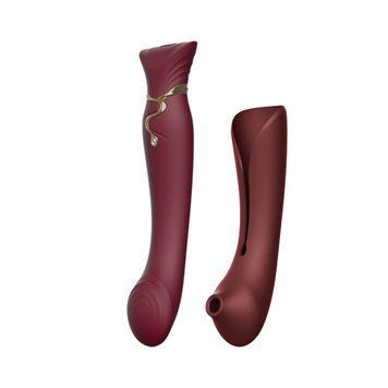 Смартвібратор 3в1 Zalo &mdash; Queen Set Wine Red, пульсівна перлина та вакуум, кристал Swarovski SO6662 фото Купити Смартвібратор 3в1 Zalo &mdash; Queen Set Wine Red, пульсівна перлина та вакуум, кристал Swarovski  Zalo (США) 4 619 грн