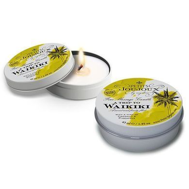 Масажна свічка Petits Joujoux - Waikiki Beach - Coconut and Pineapple (43 мл) з афродизіаками SO3173 фото Купити Масажна свічка Petits Joujoux - Waikiki Beach - Coconut and Pineapple (43 мл) з афродизіаками  Petits Joujoux (Німеччина) 387 грн