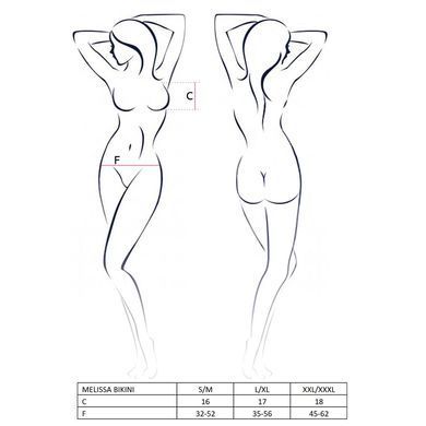 Комплект белья Passion MELISSA BIKINI L/XL, black, лиф со шнуровкой и трусики стринги EL15901 фото Купить   Passion  1 555 грн