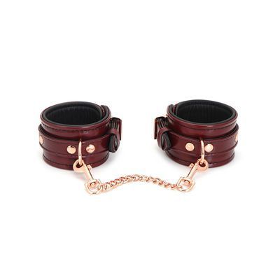 Кожаные поножи Liebe Seele Wine Red Ankle Cuffs, съемная цепочка-крепление SO9453 фото Купить   Liebe Seele (Японія) 3 446 грн