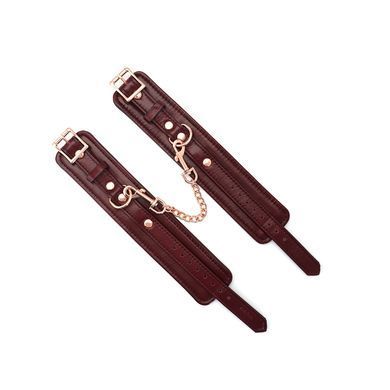 Кожаные поножи Liebe Seele Wine Red Ankle Cuffs, съемная цепочка-крепление SO9453 фото Купить   Liebe Seele (Японія) 3 446 грн