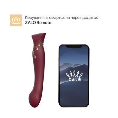 Смартвибратор 3в1 Zalo &mdash; Queen Set Wine Red, пульсирующая жемчужина и вакуум, кристалл Swarovski SO6662 фото Купить   Zalo (США) 4 619 грн