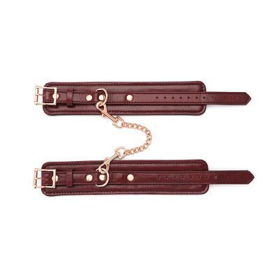 Кожаные поножи Liebe Seele Wine Red Ankle Cuffs, съемная цепочка-крепление SO9453 фото Купить   Liebe Seele (Японія) 3 446 грн