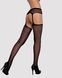 (SALE) Сетчатые чулки-стокинги с цветочным рисунком Obsessive Garter stockings S207 S/M/L, черные, имитация SO7266 фото 2