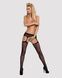 (SALE) Сетчатые чулки-стокинги с цветочным рисунком Obsessive Garter stockings S207 S/M/L, черные, имитация SO7266 фото 3
