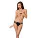 Трусики-слипы с кружевной сеточкой Passion DINA THONG L/XL, black SO5340 фото 1