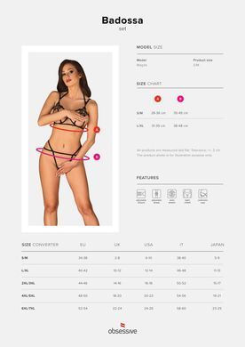 Еротичний комплект зі стреп Obsessive Badossa 2-pcs set S/M, чорний, з доступом SO7217 фото Купити Еротичний комплект зі стреп Obsessive Badossa 2-pcs set S/M, чорний, з доступом  Obsessive (Польща) 1 228 грн