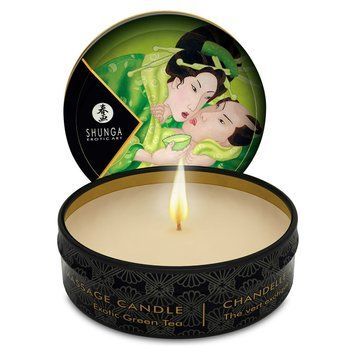 Массажная свеча Shunga Mini Massage Candle - Exotic Green Tea (30 мл) с афродизиаками SO2521 фото Купить   Shunga (Канада) 369 грн