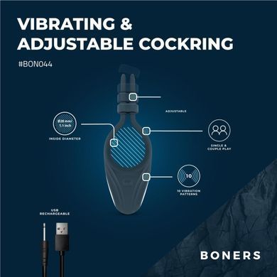 Ерекційне кільце Boners Adjustable Cockring SX3054 фото Купити Ерекційне кільце Boners Adjustable Cockring  Boners  2 041 грн