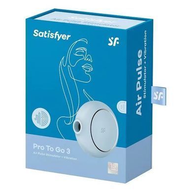 Вакуумний стимулятор із вібрацією Satisfyer Pro To Go 3 Blue SO6987 фото Купити Вакуумний стимулятор із вібрацією Satisfyer Pro To Go 3 Blue  Satisfyer (Німеччина) 1 903 грн