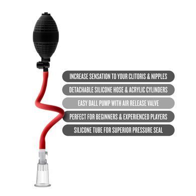 Вакуумная помпа для клитора Blush Temptasia &ndash; Beginner's Clitoral Pumping System, механическая, груша SO8839 фото Купить   Blush  1 246 грн