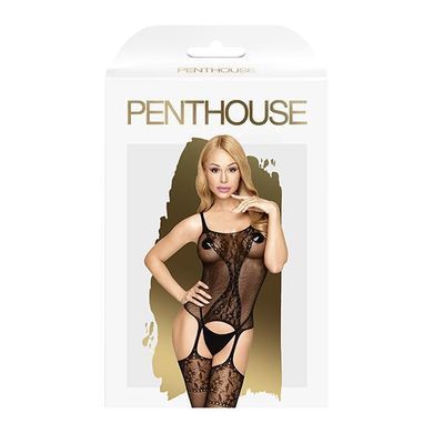 Бодистокинг с силуэтным рисунком и имитацией подвязок Penthouse - Miss Curvy Black S/L SO4388 фото Купить   Penthouse (Німеччина) 794 грн