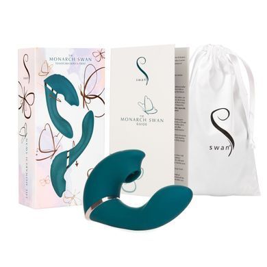 Багатофункціональний вібратор з вакуумною стимуляцією Swan The Monarch Teal SO8905 фото Купити Багатофункціональний вібратор з вакуумною стимуляцією Swan The Monarch Teal  Swan (Канада) 4 573 грн