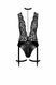 Боди Noir Handmade F297 Libido, S, черное, кружево, низ под латекс, открытый доступ, гартеры SX0219 фото 4