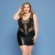 Элегантное платье JSY &laquo;Леди София&raquo; Plus Size, black, мелкая сетка, вышивка, экокожа SO8386 фото 1