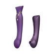 Смартвибратор 3в1 Zalo &mdash; Queen Set Twilight Purple, пульсирующая жемчужина и вакуум, кристалл Swarovski
