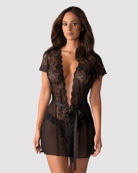 Пеньюар Obsessive Alluria peignoir & thong L/XL SX1125 фото Купить Пеньюар Obsessive Alluria peignoir & thong S/M  Obsessive  2 049 грн