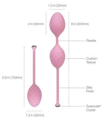 Розкішні вагінальні кульки PILLOW TALK - Frisky Pink з кристалом, діаметр 3,2 см, вага 49-75гр SO2721 фото Купити Розкішні вагінальні кульки PILLOW TALK - Frisky Pink з кристалом, діаметр 3,2 см, вага 49-75гр  Pillow Talk (Канада) 1 542 грн