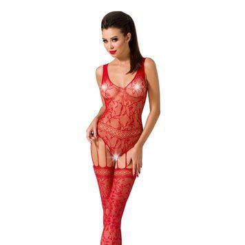 Бодістокінг Passion BS051 red, комбінезон, імітація панчіх і боді Passion  &mdash; фото