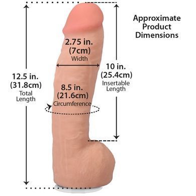 Doc Johnson The Realistic Cock ULTRASKYN Hung 12,5 дюйма Vanilla з розмірами