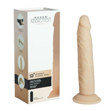 Фаллоимитатор Naked Addiction &mdash; 9&Prime; Silicone Dual Density Bendable Dildo Vanilla, вибропуля в подарок SO8906 фото Купить   ADDICTION  2 614 грн