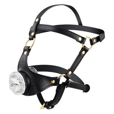 Маска-збруя для мінету LOCKINK SEVANDA Blowjob Head Harness, чорна, з м&rsquo;якою вставкою у вигляді губ SX0911 фото Купити Маска-збруя для мінету LOCKINK SEVANDA Blowjob Head Harness, чорна, з м&rsquo;якою вставкою у вигляді губ  LOCKINK (Китай) 2 032 грн