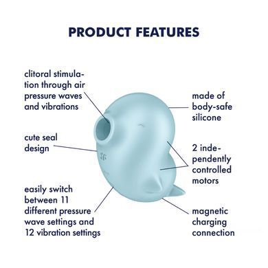 Вакуумний кліторальний стимулятор з вібрацією Satisfyer Sassy Seal, 2 незалежні мотори SX1210 фото Купити Вакуумний кліторальний стимулятор з вібрацією Satisfyer Sassy Seal, 2 незалежні мотори  Satisfyer (Німеччина) 1 903 грн
