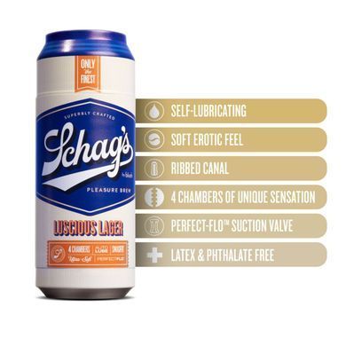 Мастурбатор &ndash; банка пива Blush Schag's Luscious Lager Masturbator Frosted, самосмазывающийся, вакуум SO8840 фото Купить   Blush  1 662 грн