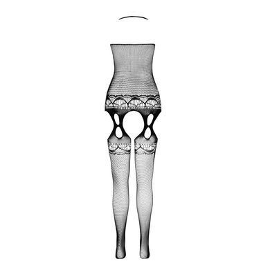 Бодистокинг Passion ECO BS006 black, с доступом, халтер, имитация подвязок SO7076 фото Купить   Passion (Польща) 803 грн