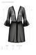Пеньюар Passion LEAFA PEIGNOIR black, L/XL, длина чуть выше колена, широкие рукава, завязывается на пояс SX0506 фото 5