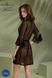 Пеньюар Passion LEAFA PEIGNOIR black, L/XL, длина чуть выше колена, широкие рукава, завязывается на пояс SX0506 фото 7